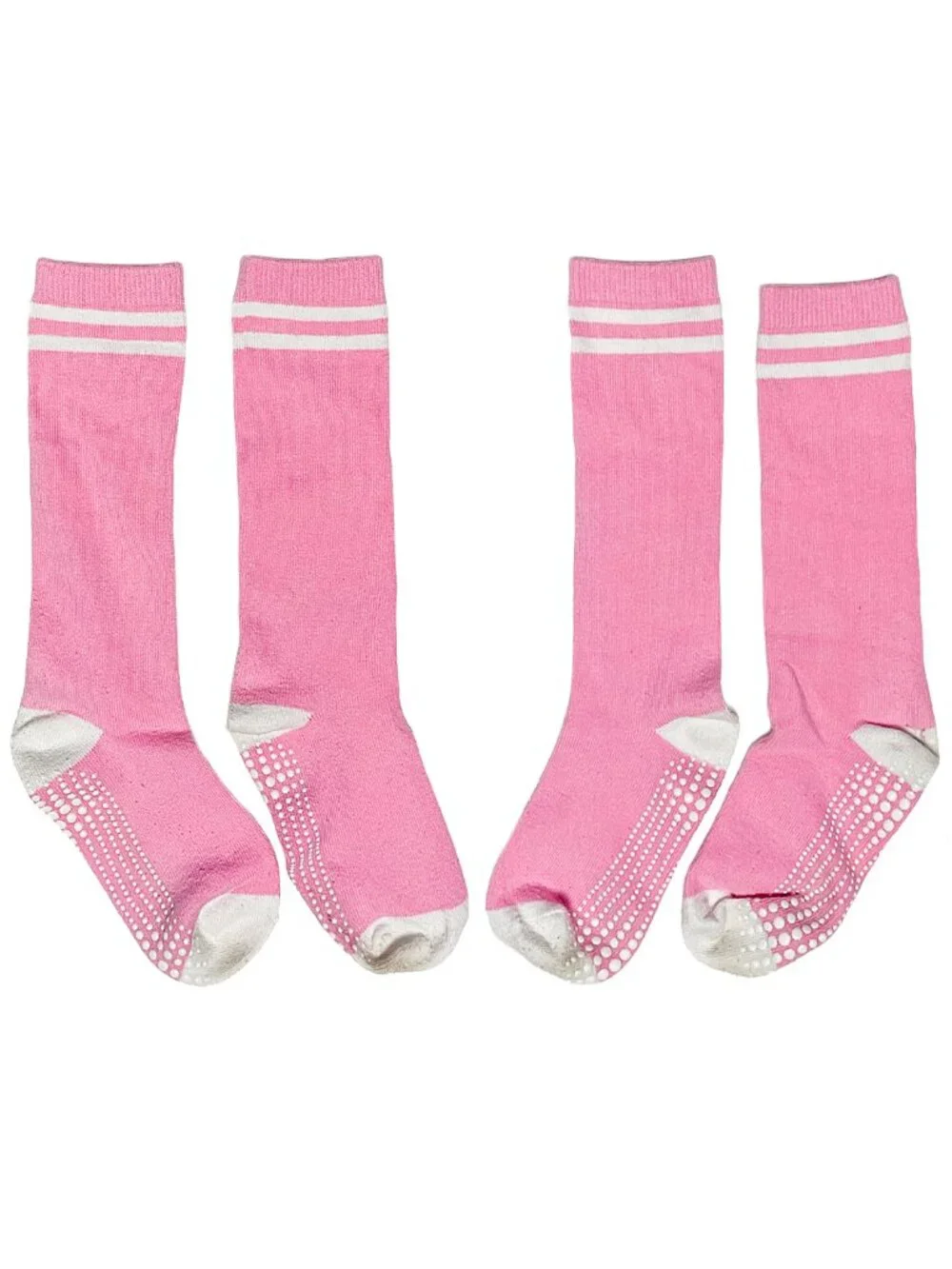 Girls Grip Knee High Socks 5 Pack Pink Purple LA Active 7-9Y